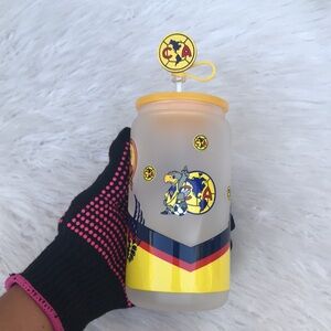 Glass can 16oz Club america